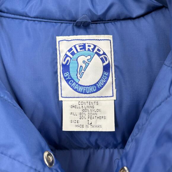 Vintage Sherpa by Crawford House Men's Down Filled Puffer Vest Blue Size Large - Picture 5 of 7
